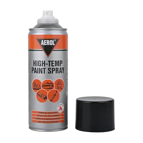Image of AEROL High-Temp Paint Spray, Grade 6352 (300 g, Flat Black) - Primerless, Heat-Resistant Anti-Corrosion Coating for Silencers, Furnaces, Generators, and Barbeque Equipment