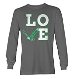 Love Eagle - Philly Sports Team Unisex Long Sleeve Shirt (Charcoal, Large)