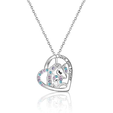 CERSLIMO I Love You Forever Unicorn Necklace Cover
