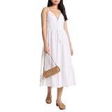 Michael Kors Women's Poplin Midi Dress/White, XX-Small