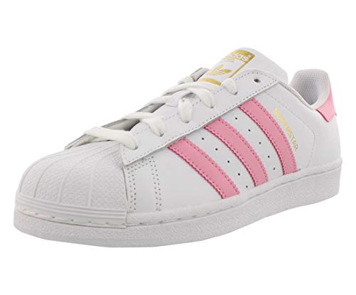 adidas Originals Superstar Foundation Sneaker, White Light Pink Gold Metallic, 7 US Unisex Big Kid