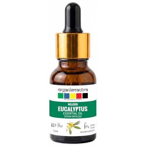 Image of Organix Mantra Eucalyptus Essential Oil for Skin, Hair, Sinus & DIY- 100% Natural & Steam Distilled Oil - 15ML