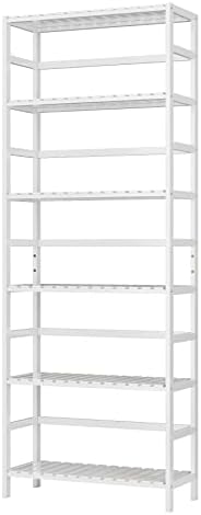 FOREHILL Étagère Salle de Bain en Bambou Étagère de Rangement à 6 Niveaux Hauteur Réglable Colonne Etagere Verticales pour Salon Cuisine Couloir Chêne 60x26x161cm