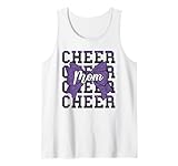 Cheer Mom Mama Bow Sport Cheerleader Cheerleading Purple Tank Top