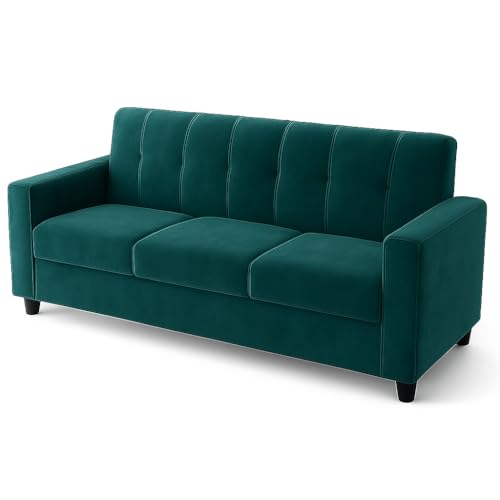 Image of FURNY Asano 3 Seater Fabric Sofa Set (Greenish Teal) | Durable Comfort | Modern Design | Ideal for Living Room