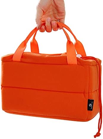Koolertron Padded DSLR Camera Insert Shockproof Camera Bag Insert Camera Partition Protective Bag compatible with SONY Nikon DSLR Shot Or Flash Light (Orange) (Red)