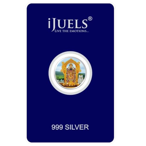 Image of iJuels 999 Purity BIS Hallmarked and Certified Pure Silver 1 Gram Silver Coin with certificate of Authenticity I Available in different designs