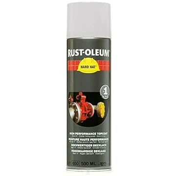RUST-OLEUM 2114 Hard Hat Topcoat Ral-Colours, The Nr. 1 Industrial Paint Aerosol. Go Further, Work Faster, Last Longer!, White aluminium-RAL 9006