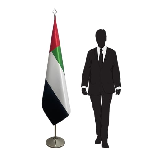 Drapeau Émirats Arabes Unis mât inox pour votre décoration intérieure