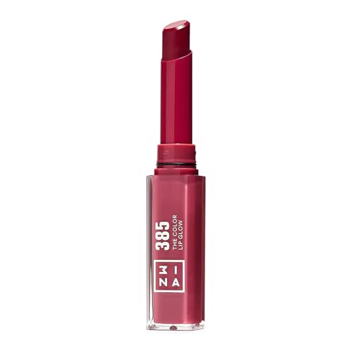 3ina Makeup - The Color Lip Glow 385 - Labial Hidratante Frambuesa con Manteca de Karité para Nutrir - Barra de Brillo - Bálsamo Alta Pigmentación Vegan - Cruelty Free
