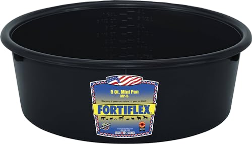 Fortiflex Mini Feed Pan for Dogs and Horses 5-Quart Black