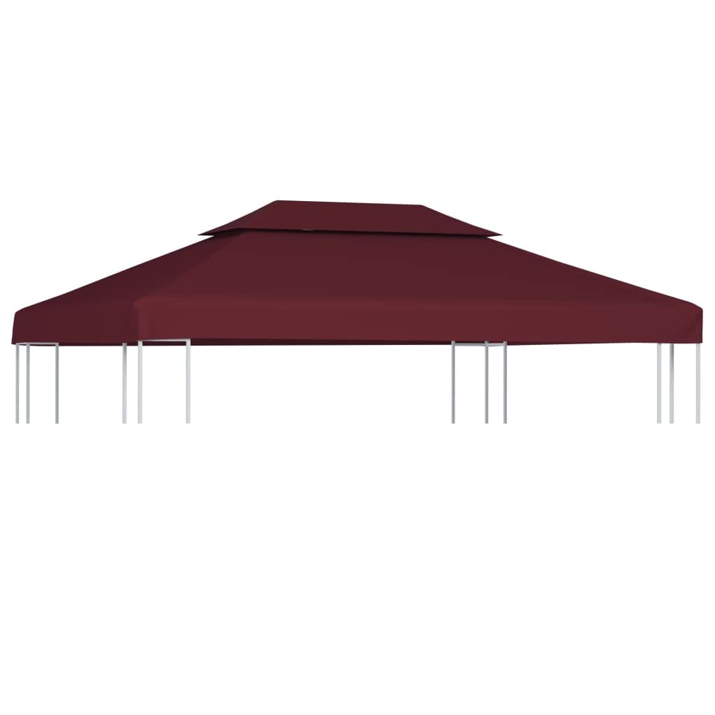 vidaXL 2-Tier Gazebo Top Cover 310g/m² 4x3m Bordeaux Roof Replacement Tent