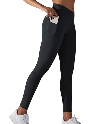 Leggings de Sport pour Femmes Taille Haute Long Opaques Pantalons de Yoga avec Poches Collants de Fitness Yoga Gym Course