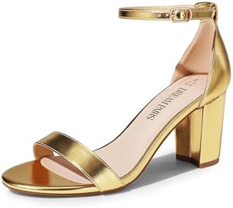 DREAM PAIRS Women's Chunk Low Heel Pump Sandals