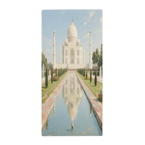 Microfiber Towel Taj Mahal Gardens Printed Large Absorbent Fitness Towel Suitable for Gym Outdoor Hiking Bathroom Sink Kitchen Bar Towel