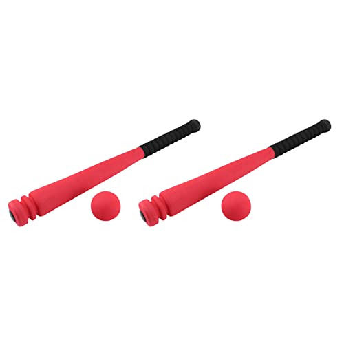 Juego de juguetes de béisbol para niños de 3 a 5 años con 2 bates de espuma blanda color rojo