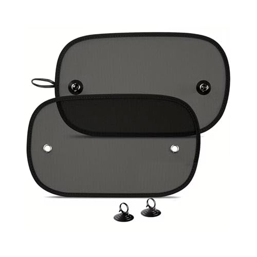 2 Pack Car Window Shades, Universal UV Protection Sunshade for Side Windows, Strong Light Glare Blocking Suction Cup Curtain, Privacy Shield for Baby Sleeping Camping Napping, Fit 98% Most Cars