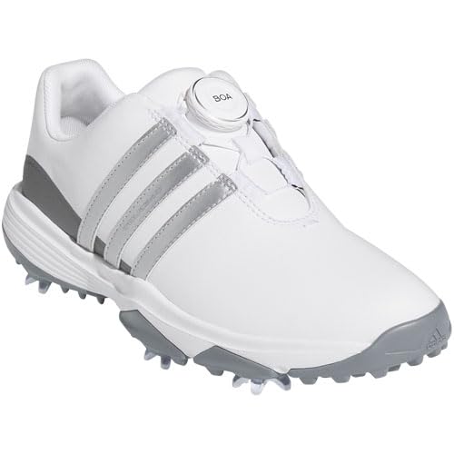 adidas Youth Tour360 24 BOA Golf Shoes, Footwear White/Silver Metallic/Iron Metallic, 5.5 Kids by adidas - Image 5
