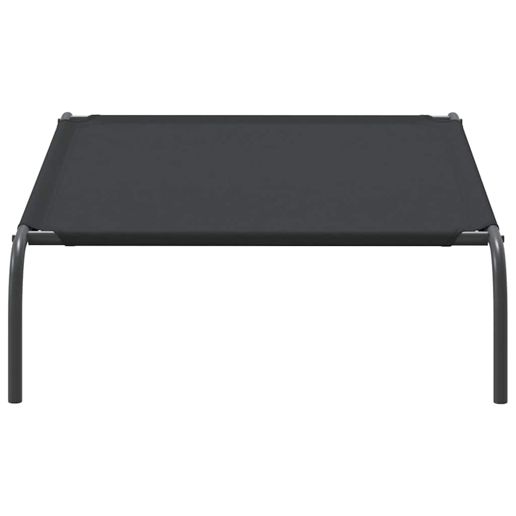 Podwyższone legowisko dla psa, czarne, 110 x 65 x 20 cm, tkanina Oxford i malowana proszkowo stalowa rama ze środkowymi nóżkami, przenośna sofa dla psa do odpoczynku w miejscu spania wewnątrz