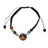 LIYJTK Pulsera trenzada de piedra de cristal elegante exquisita pulsera de cristal de cuerda trenzada con estilo (Ojo de tigre)