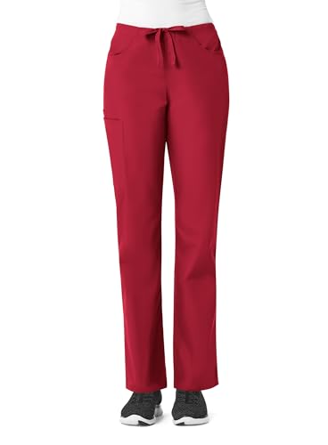 Maevn Women's Core Utility Cargo Pants(Red, Large Petite)