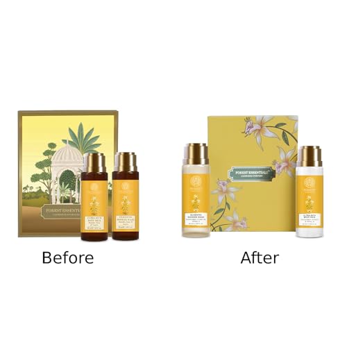 Image of Forest Essentials Luxury Bath & Body Gift Set | Honey Vanilla Scented | Body Wash and Body Lotion (Pack of 2)