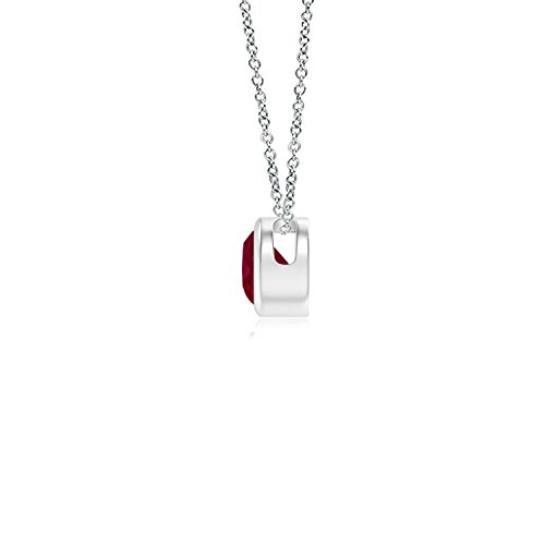 Angara Natural Ruby Solitaire Pendant Necklace With Diamond In 14K White Gold For Women, Girls With 18" Chain (4Mm 0.3 Ct Ruby) | July Birthstone Jewelry Gift For Her #TOP1