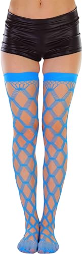 Image of ToBeInStyle Women's Multi-Strand Large Diamond Fence Net Thigh High Stockings