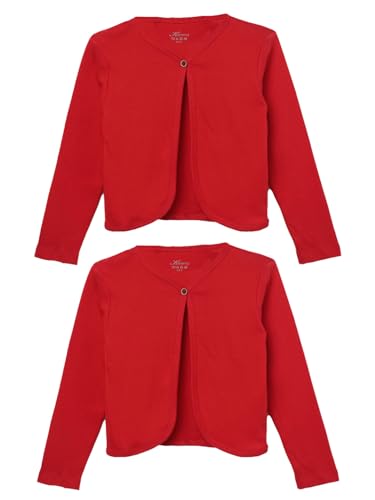 Image of KRYPTIC Kids Girls Regular Length Cotton Shrug - Pack of 2 Soft, Lightweight Open-Front Layers for Stylish Everyday Wear and Casual Outfits.