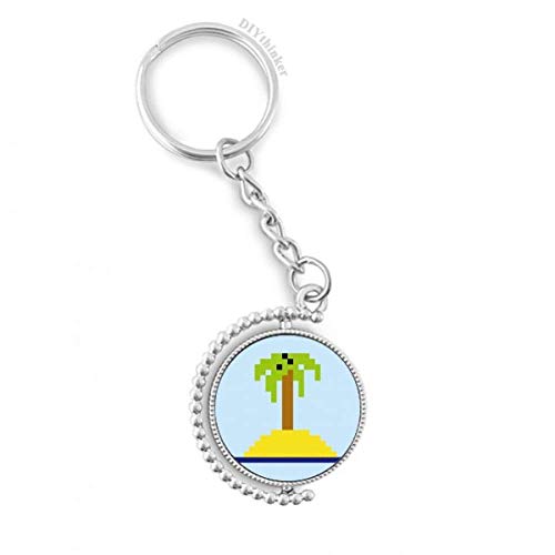 Llavero de coco pixel para tus llaves en la playa y viajes de verano