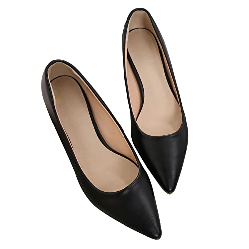Women's Low Kitten Heel Pumps Classic Fashion Dress Pumps Simple Heeled Shoes for Office Work2