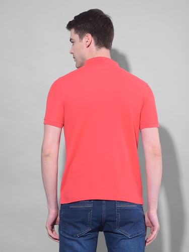 Image of Dollar Men's Pack of 1 Solid Cotton Blend Polo Neck T-Shirt