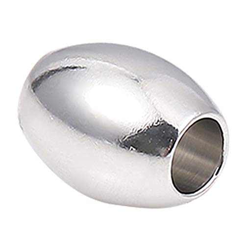 BEADIA Stainless Steel Spacer Beads 10x8mm Oval Loose Charm Caps Beads for DIY Jewelry Making 20pcs with 4mm Hole