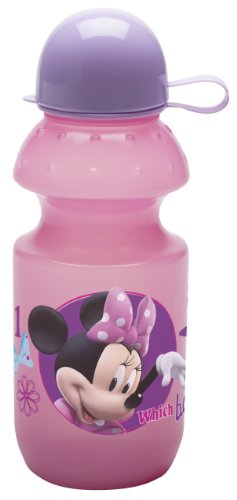 Planet Zak Minnie Mouse Water Bottle with Cap, 13-Ounce