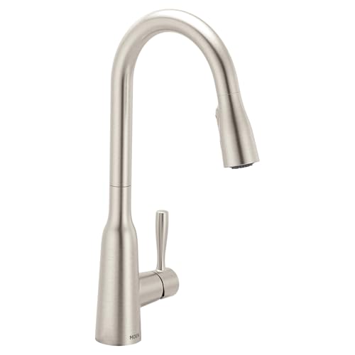 Moen Orivesi Stainless Pulldown Kitchen Faucet with Power Boost, Transitional Kitchen Faucet, One-Handle Single Hole High Arc, Easy Installation, Spot Resist Finish, 87891SRS