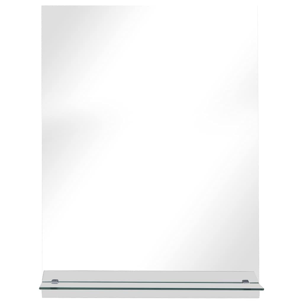 Espejo de pared moderno con estantería, 30 x 50 cm, vidrio templado, muebles de baño decorativos para baño, sala de estar, dormitorio, fácil montaje en la pared