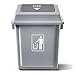 Gyj&mmm Cestino con coperchio ribaltabile per bidone,Cestino da cucina con coperchio,Prodotti commerciali Contenitore per rifiuti quadrati intoccabili con coperchio, Cestino da cucina grigio