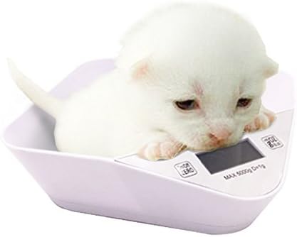 Digital Pets and Kitchen Scale For New Born Puppy or Small Kitty With a Free Pet Food Bowl (White)