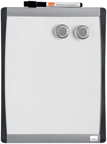 Nobo Mini Magnetic Whiteboard With Arched Frame, Wall Mountable, Includes Whiteboard Pen, Magnets & Foam Adhesive Pads, Home/ Office, 215 x 280 mm, White, 1903778