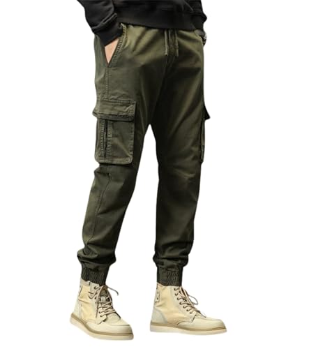 Image of L'MONTE Imported Cargo Joggers for Men | Cotton Cargo Pants for Men | Slim Fit Casual Jogger Pants | Elastic Waist Stretch Trousers
