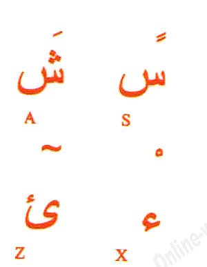 Arabic Letters Self-Adhaisive Keyboard Stickers for Laptop Computer Desctop PC (Orange)