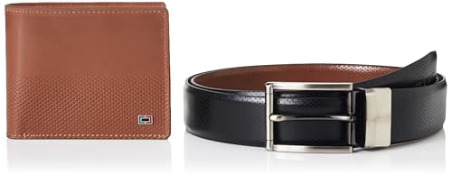 Image of Peter England Men's Reversible Leather Belt & Leather Wallet Combo - Premium Set