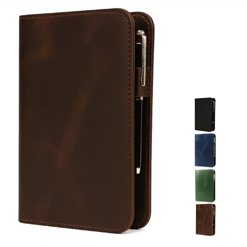 TheAntiq A5 Notebook Cover Leather, Refillable Journal Cover...