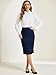 Allegra K Wear to Work Pencil Skirts for Women's Business Knee Length High Waist Bodycon Suit Skirt Small Dark Blue