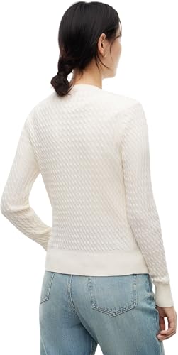 Tommy Hilfiger Damen Co Cable C-nk Ls Sweater Ww0ww44993 Pullover Sweater, Elfenbeinfarbenes Blütenblatt, S – Ansicht 2