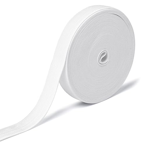 Airisoer 3/4 Inch Inch Elastic Band for Sewing 32 Yard High Elasticity Sewing Elastic Bands for Waistbands Pants Clothes and Crafts DIY White
