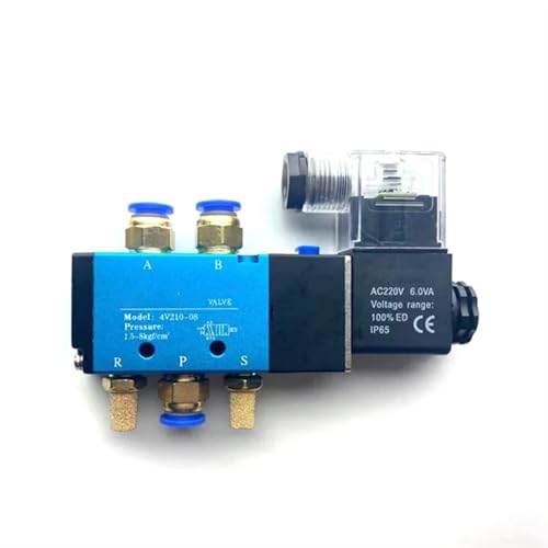 Électrovanne 4V210-08 DC 12V à commande magnétique à 5 voies et 2 positions