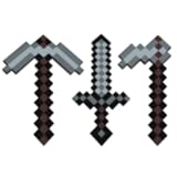 Foam Pickaxe and Sword Hoe for Game Toys 3PCS Sword Toy, Role-Play Accessory,Halloween, for Video Game Fans Grey