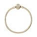 PANDORA Moments Sparkling Crown O Pavé Clasp Snake Chain Bracelet - Cubic Zirconia & 14k Gold-Plated Charm Bracelet for Women - Compatible Moments Charms - 7.9