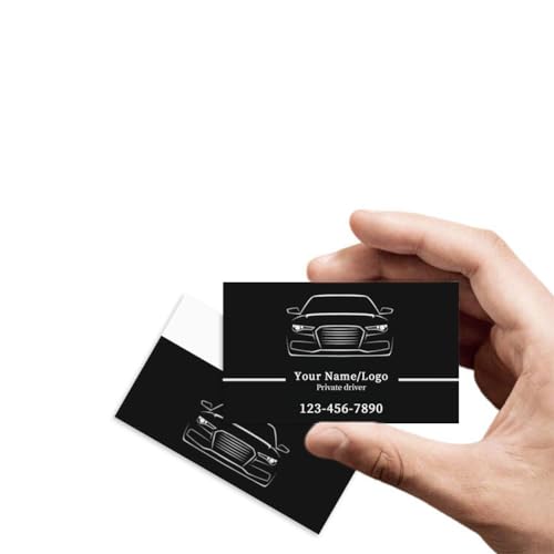 Custom Taxi Business Cards Double-Sided Printable Thick Waterproof Paper Business Cards Customize with Your Image Logo for Small Business (Template 19)